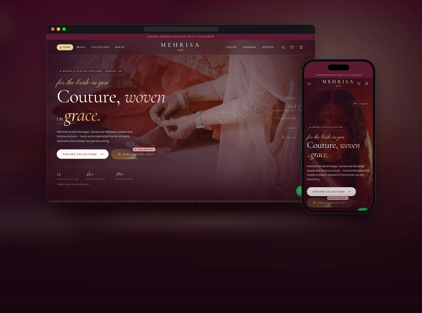 Mehrisa Boutique Website – website demo by Sajuni